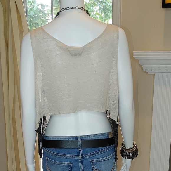 BENJAMIN JAY Y2K DISTRESSED RAW EDGE CROP TANK S - Picture 3 of 8